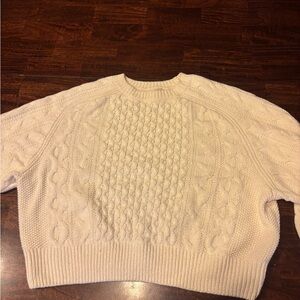 Universal Thread Women's Ivory Cable Knit Sweater